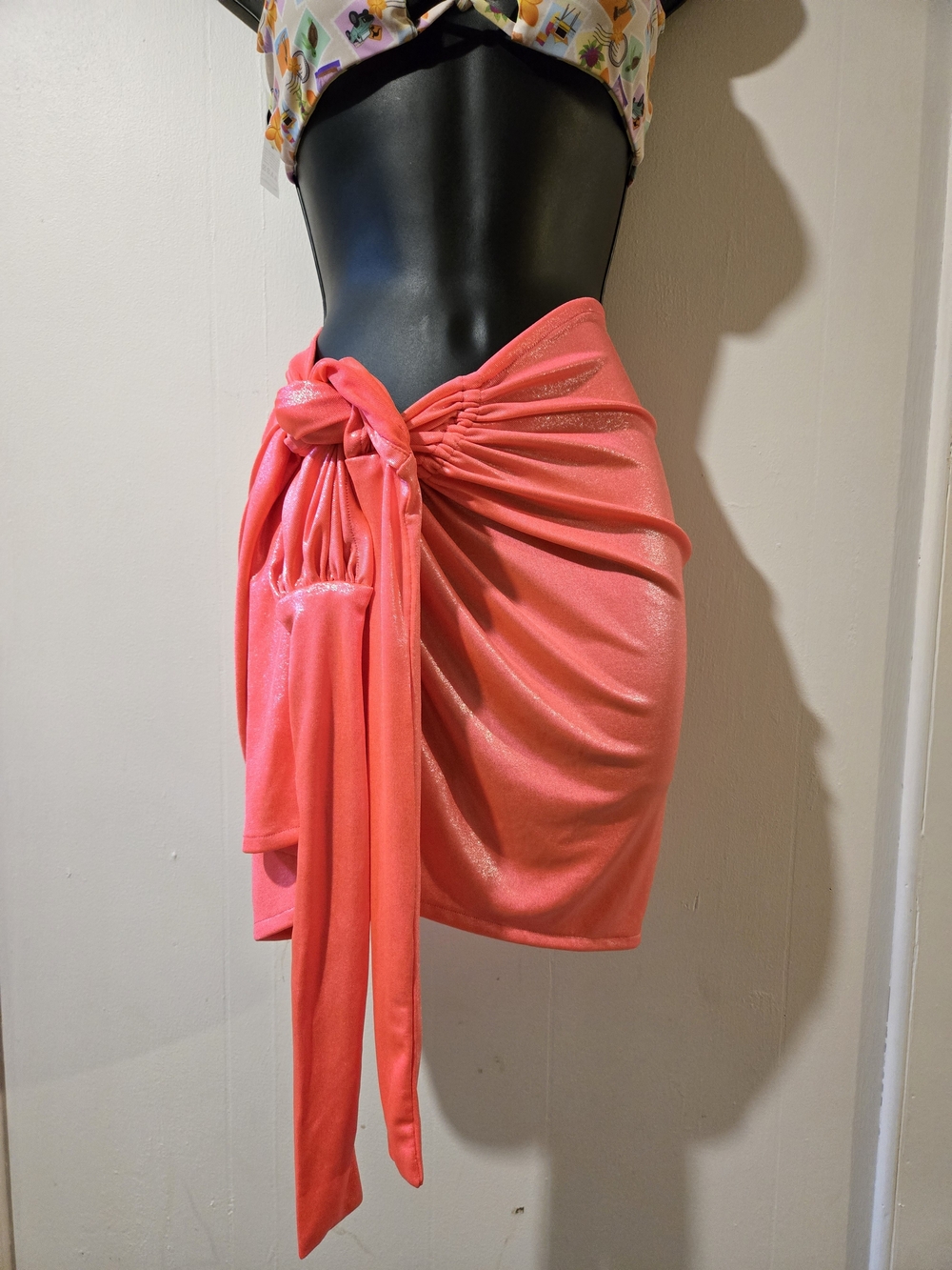 J.Angelique Bright Pink Tie-Front Sarong Skirt